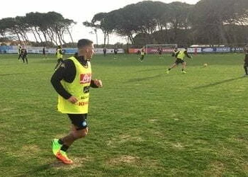 Un momento dell'allenamento del Napoli (FOTO SSC NAPOLI)