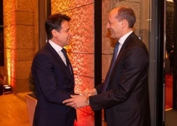 Foto Fabio Rossi/AS Roma/ LaPresse
22/2/2019 Roma (Italia)
Sport Calcio
L' AS Roma presenta la nuova sede all'EUR
Nella foto: Giuseppe Conte, Mauro Baldissoni
Photo Fabio Rossi/AS Roma/ LaPresse
22/2/2019 Rome (Italy)
Sport Soccer
AS Roma presents the new business office in the city
In the pic: Giuseppe Conte, Mauro Baldissoni