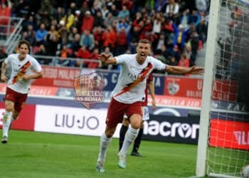 Dzeko Esulta gol al 93' Bologna-Roma - Photo by Getty Images