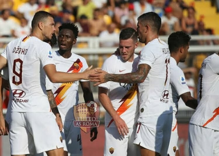 Edin Dzeko Esul.ta al gol in Lecce-Roma - Photo by Getty Images