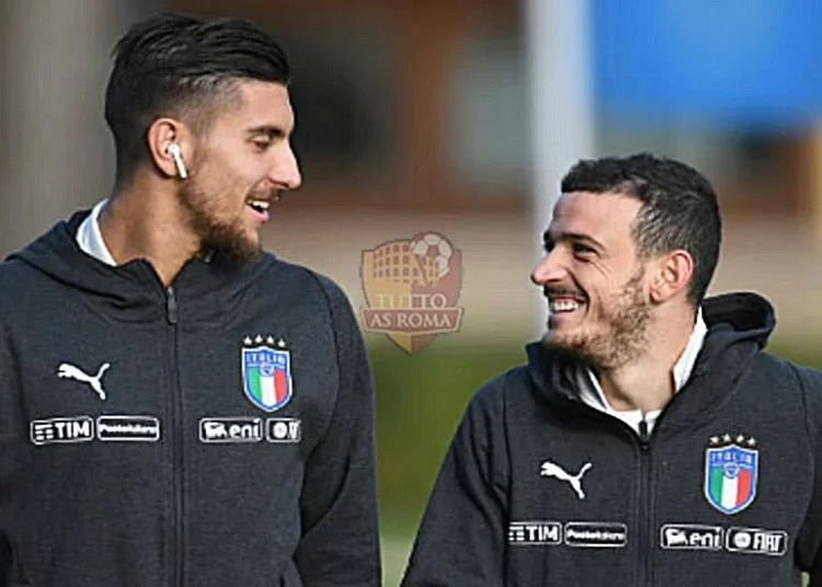 Florenzi e Pellegrini sorridenti in Nazionale - Photo by Getty Images