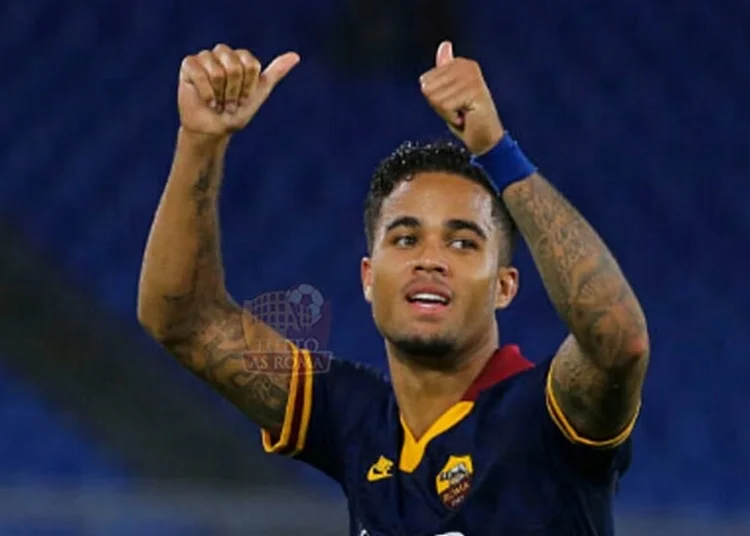 Justin Kluivert esulta al gol Roma-Basaksehir - Pho by Getty Images