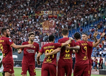 La squadra sulta al gol Roma-Sassuolo - Photo by Getty Images