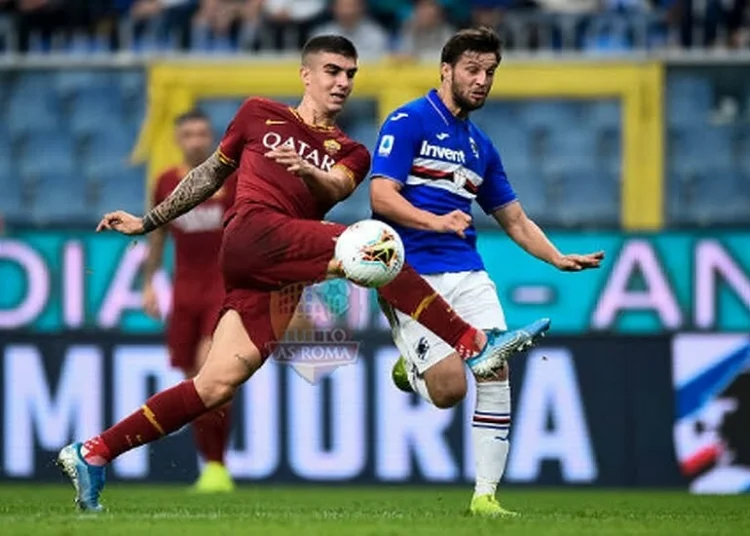 Gianluca Mancini in azione durante Sampdoria-Roma - Photo by Getty Images