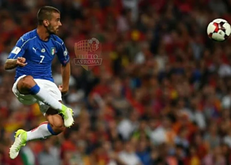 Leonardo Spinazzola in azione in Spagna-Italia del 2 settembre 2017 - Photo by Getty Images