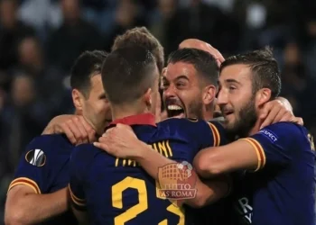 Leonardo Spinazzola esulta al gol in Wolfsberg-Roma - Photo by Getty Images