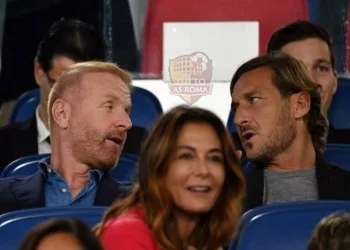 Totti con Tare all'Olimpico in Italia-Grecia - Photo by Getty Images