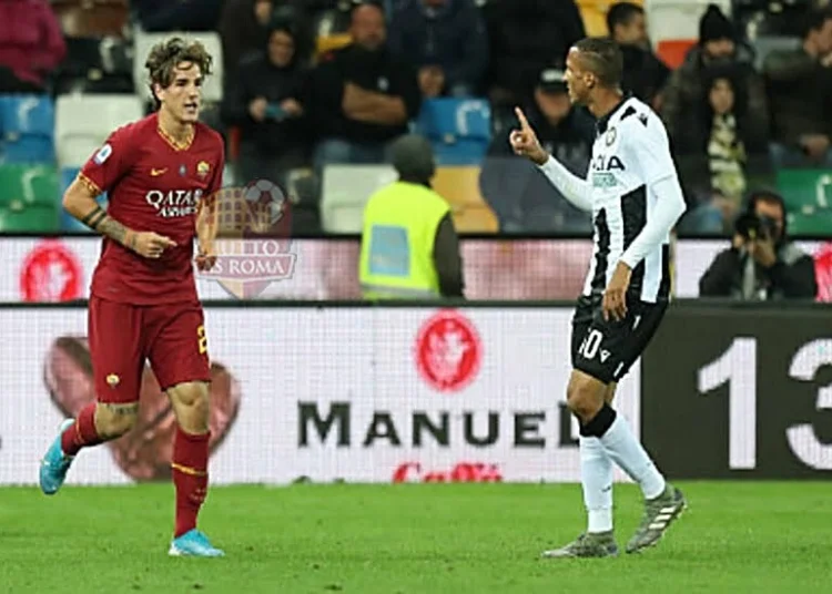 Zaniolo in azione durante Udinese-Roma - Photo by Getty Images