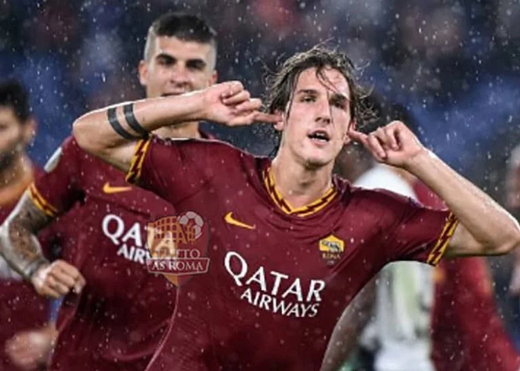 Zaniolo esulta al gol in Roma-Borussia M. - Photo by Getty Images