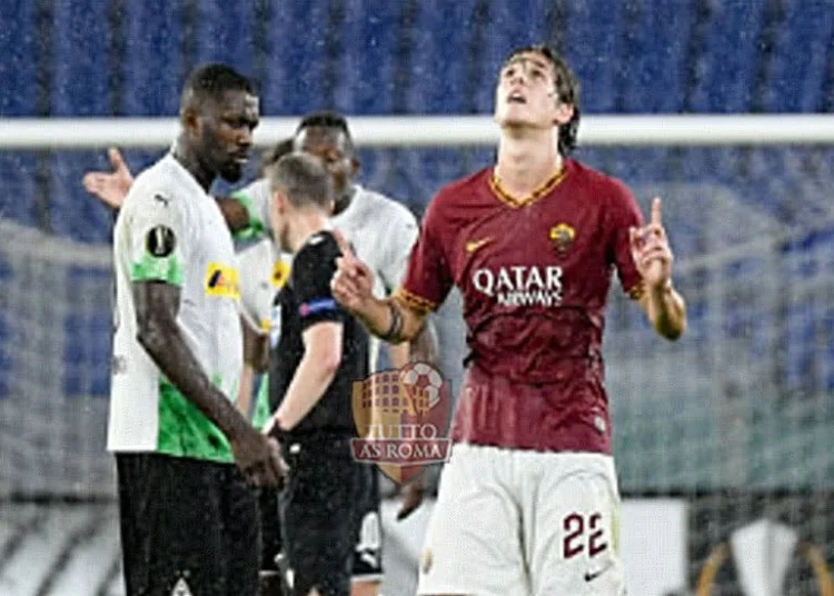 Zaniolo esulta al gol in Roma-Borussia M. - Photo by Getty Images