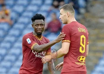 Amadou Diawara con Rdin Dzeko Roma-Brescia - Photo by Getty Imeges