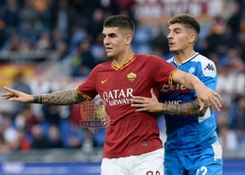 Gianluca Mancini in azione durante Roma-Napoli - Photo by Getty Images