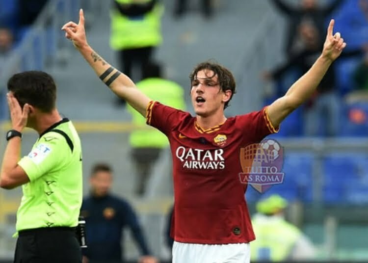 Zaniolo Esulta gol Roma-Napoli 02 11 2019