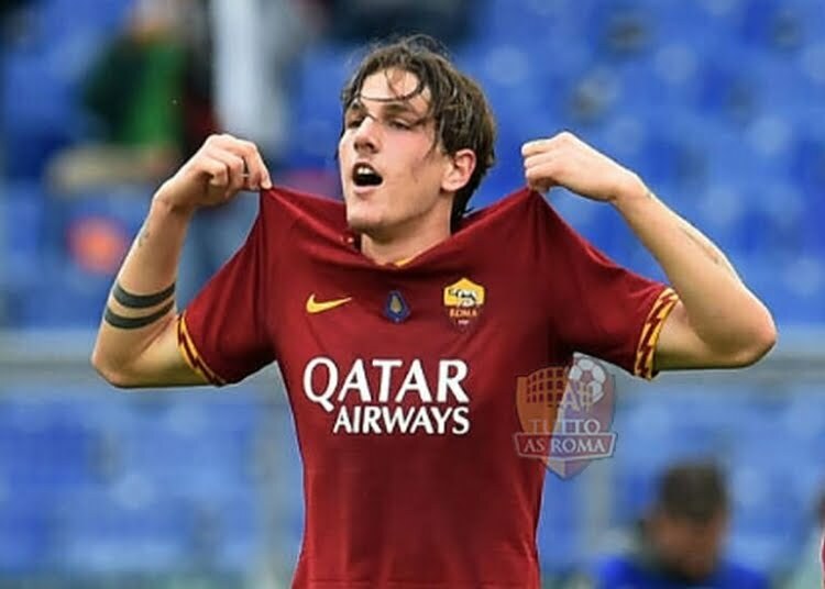Nicolò Zaniolo esulta dopo il primo gol in Roma-Napoli - Photo by Getty Images
