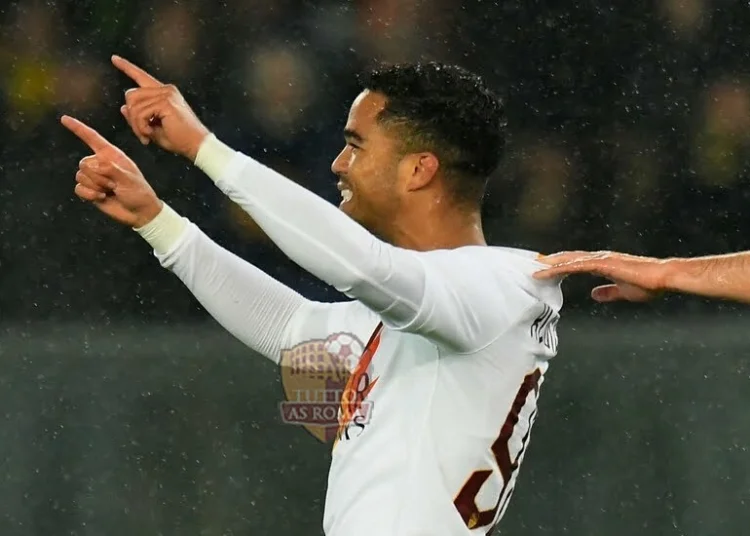 Justin Kluivert esulta al gol contro il Verona e uscito al 35' per infortunio - Photo by Getty Images