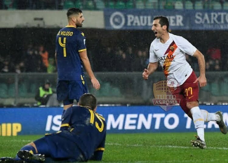 Mkhitaryan esulta al gol contro il Verona - Photo by Getty Images