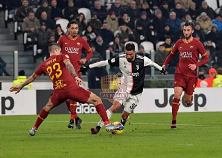 Chris Smalling, Gianluca Mancini e Bryan Cristante in azione durante Juventus-Roma di Coppa Italia - Photo by Getty Images