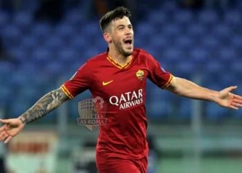 Carles Perez esulta al gol in Roma-Gent - Photo by Getty Images