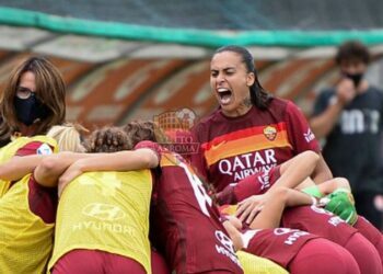 Roma-Pink Bari L'esultanza al gol di Andressa su rigore - Photo by Getty Images