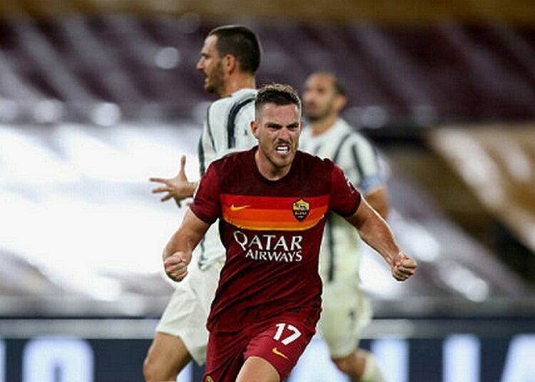 Veretout esulta al gol in Roma-Juventus - Photo by Getty Images