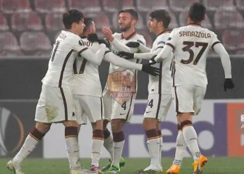 Esultanza gol Cluj-Roma 26 11 2020