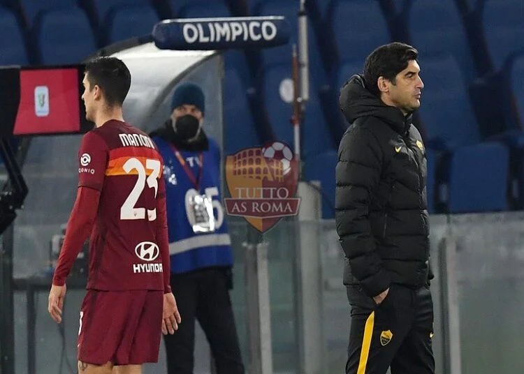 Paulo Fonseca e Gianluca Mancini Roma - Photo by Getty Images