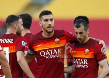 Henrikj Mkjitaryan, Lorenzo Pellegrini e Borja Mayoral - Photo by Getty Images