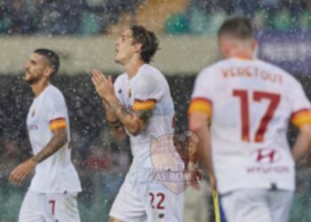 Nicolè Zaniolo, Lorenzo Pellegrini (sul fondo) e Jordab Veretout (di spalle) - Ohoto by Getty Images