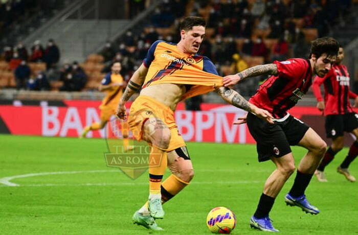 Zaniolo Azione Milan-Roma 06012022