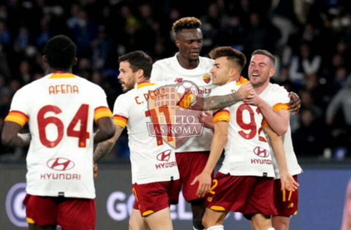 El Shaarawy Esulta gol Napoli-Roma 2 18042022