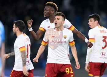 El Shaarawy Esulta gol Napoli-Roma 4 18042022