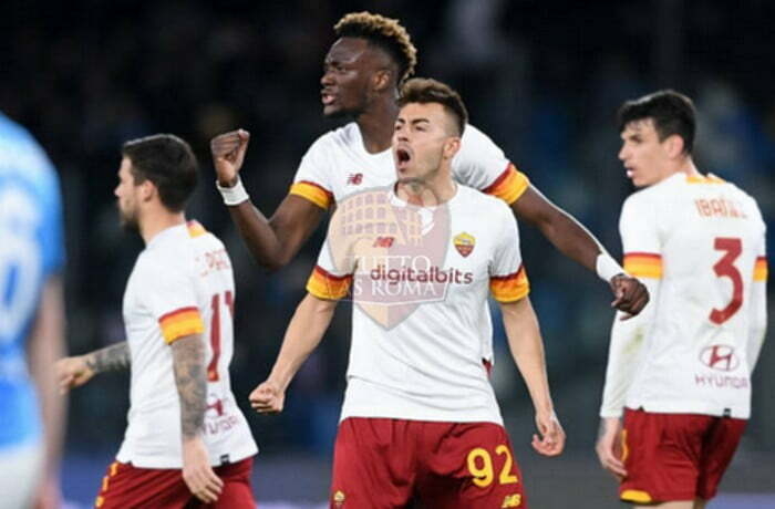 El Shaarawy Esulta gol Napoli-Roma 4 18042022