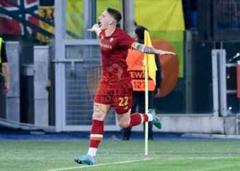 Zaniolo Esulta gol Roma-Bodo 8 14042022