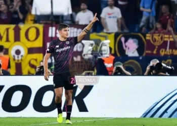 Dybala Esulta gol Roma-Helsinki 4 15092022
