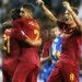 Dybala Esulta gol con Pellegrini e Matic Empoli-Roma 12092022