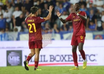 Dybala e Abraham Esultano gol Empoli-Roma 2 12092022