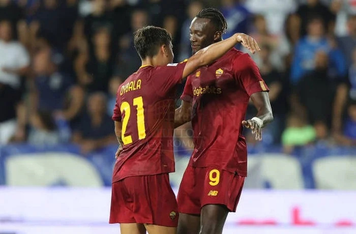 Dybala e Abraham Esultano gol Empoli-Roma 3 12092022