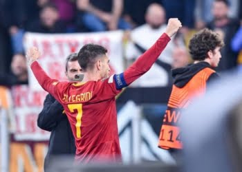 Pellegrini Esulta gol Roma-Ludogorets 03112022