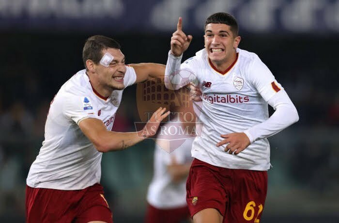 Volpato Esulta gol Verona-Roma 4 31102022