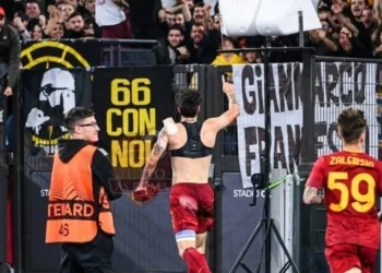 Zaniolo Esulta gol Roma-Ludogorets 3 03112022