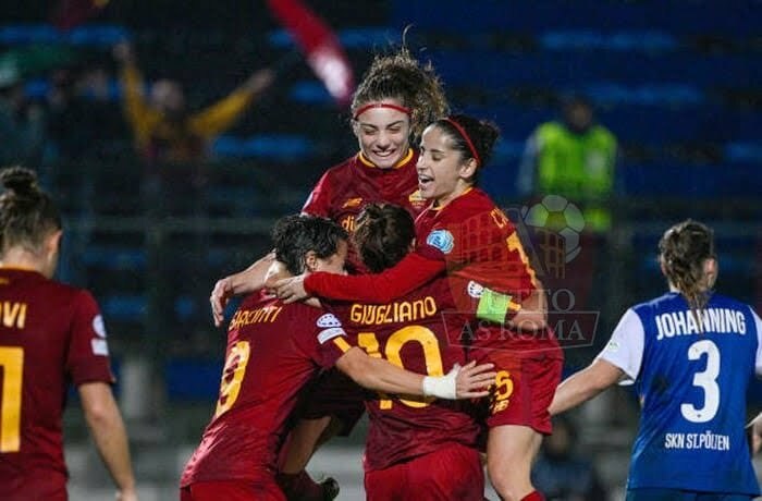 Femminile Giugliano Esulta gol Roma-St Polten 16122022