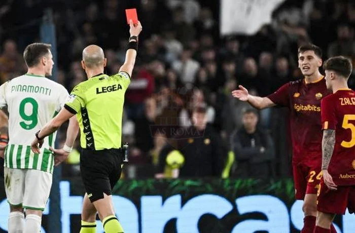 Kumbulla Espulsione Roma-Sassuolo 12032023