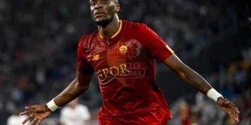 Abraham Esulta gol Roma-Milan 29042023