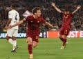Bove Esulta gol Roma-Bayer Leverkusen 2 11052023