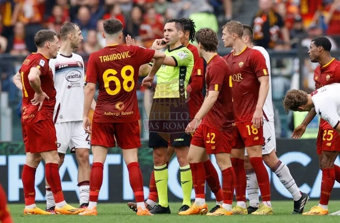 Tahirovic Parla con arbitro Roma-Salernitana 22052023