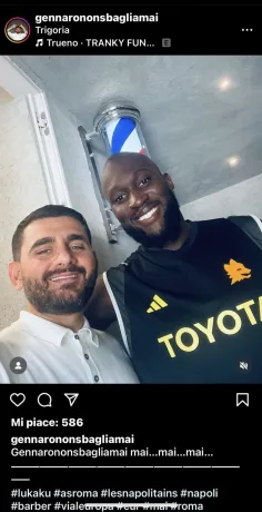 Lukaku Selfie col barbiere