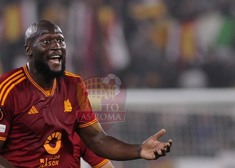 Lukaku Esulta gol Roma-Slavia Praga 261023