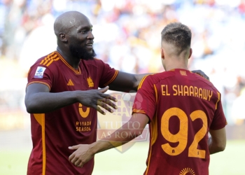 Lukaku ed El Sharawy Abbraccio gol Roma-Monza 2 22102023