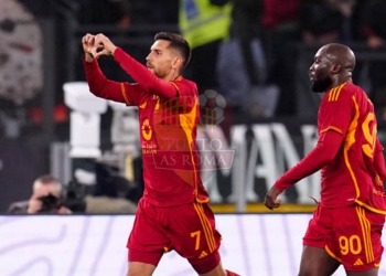 Pellegrini Esulta gol col cuore Roma-Napoli 23122023