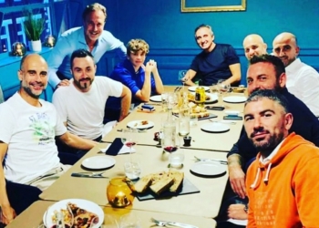 De Rossi Cena con Guardiola De Zerbi e Kolarov